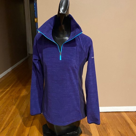 Columbia Tops - Columbia Purple/Teal Pullover W/Zip Size M